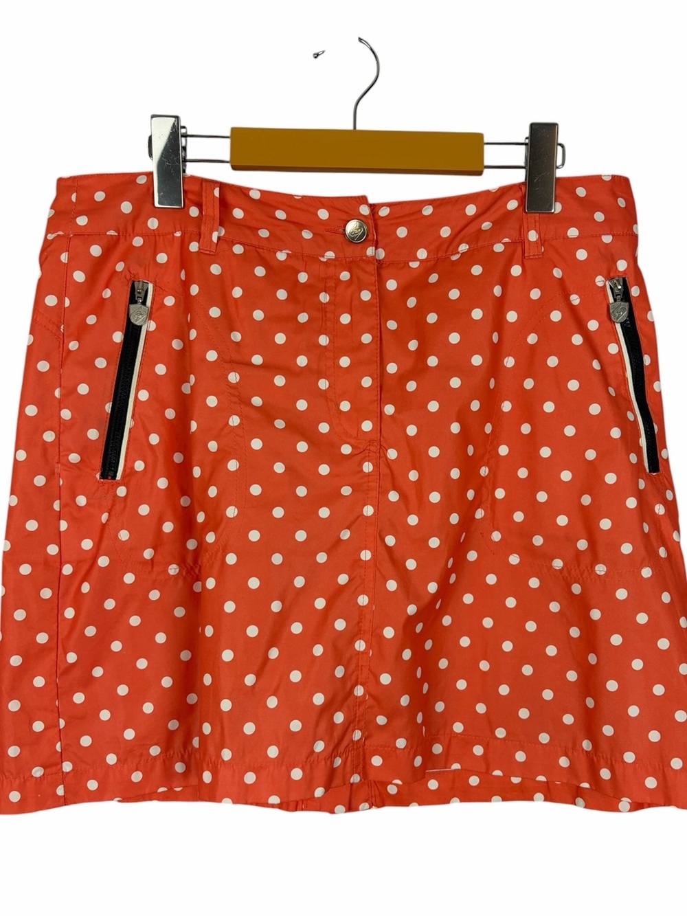 Daily Sports Coral Polka Dot Golf Skort Skirt Size 10 Built-In Mesh Shorts